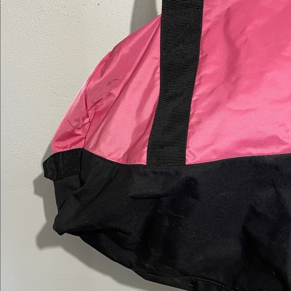 L.L.Bean Pink Black Travel Sports Bag Nylon Gym Duffel - Picture 6 of 15